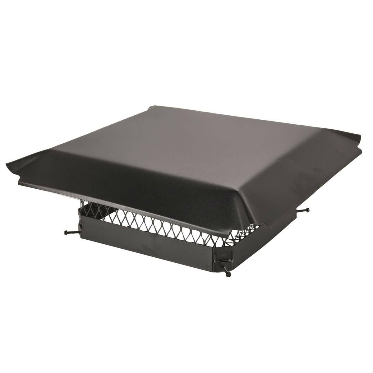 Draft King CBO1515 Bolt on Black Galvanized Steel Single Flue Chimney Cap, 15x22 x 15x22