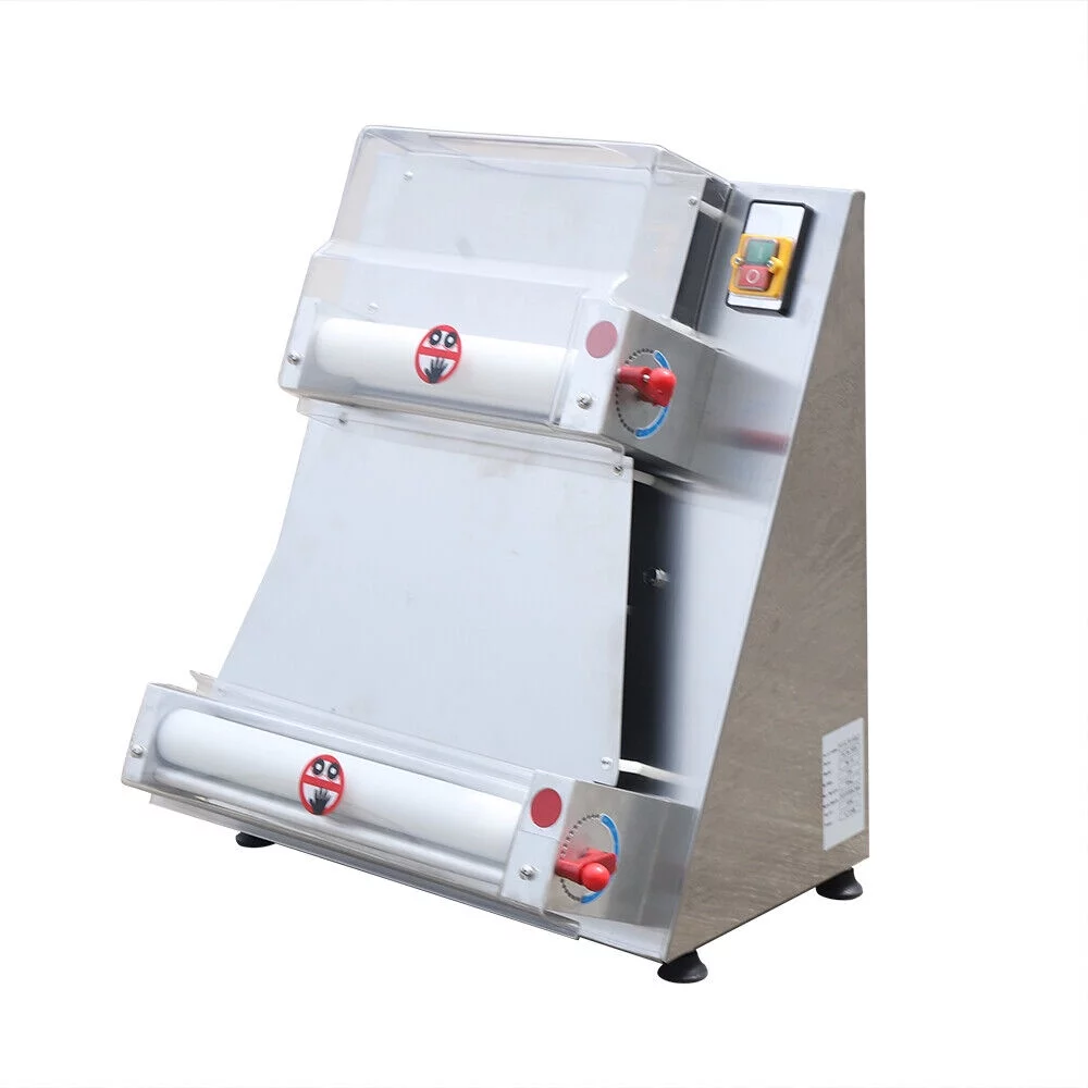 Fichiouy Pizza Press Machine 110V Automatic Pizza Dough Roller Sheeter Machine