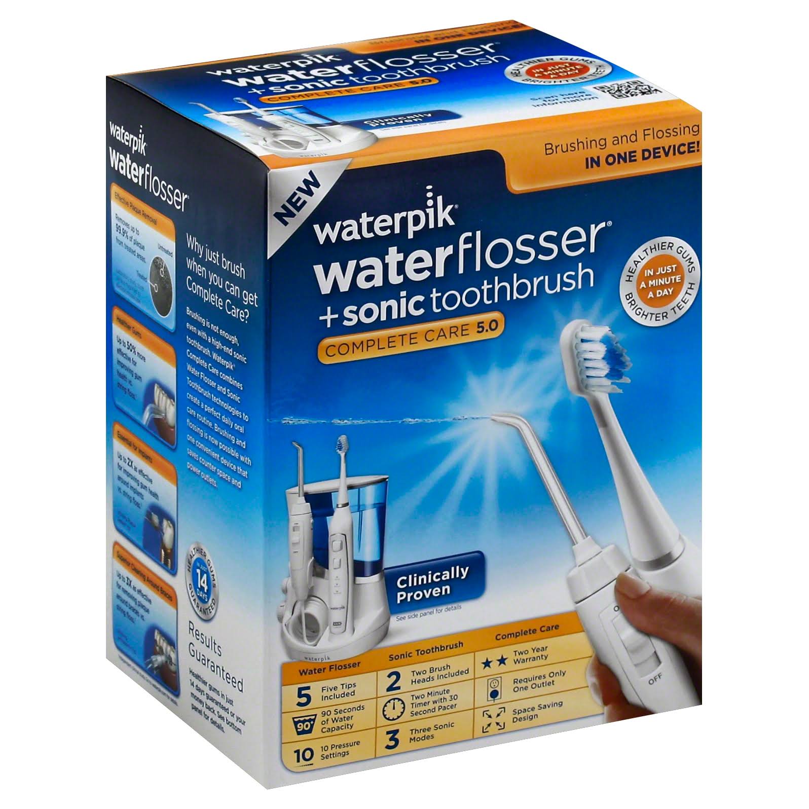 Waterpik Water Flosser + Sonic Toothbrush, Complete Care 5.0 - 1 Pack