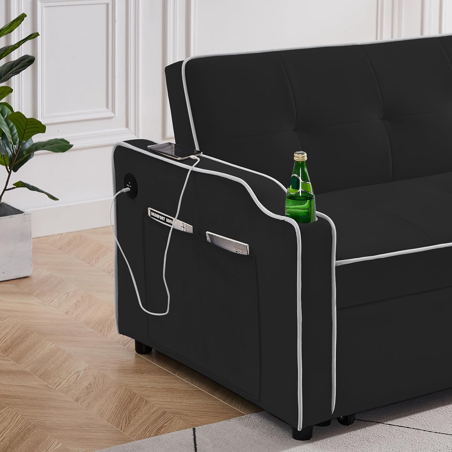 Sofa Bed, 3 in 1 Convertible Sofa Chair Bed, Adjustable Backrest Chair, Chaise Lounge with