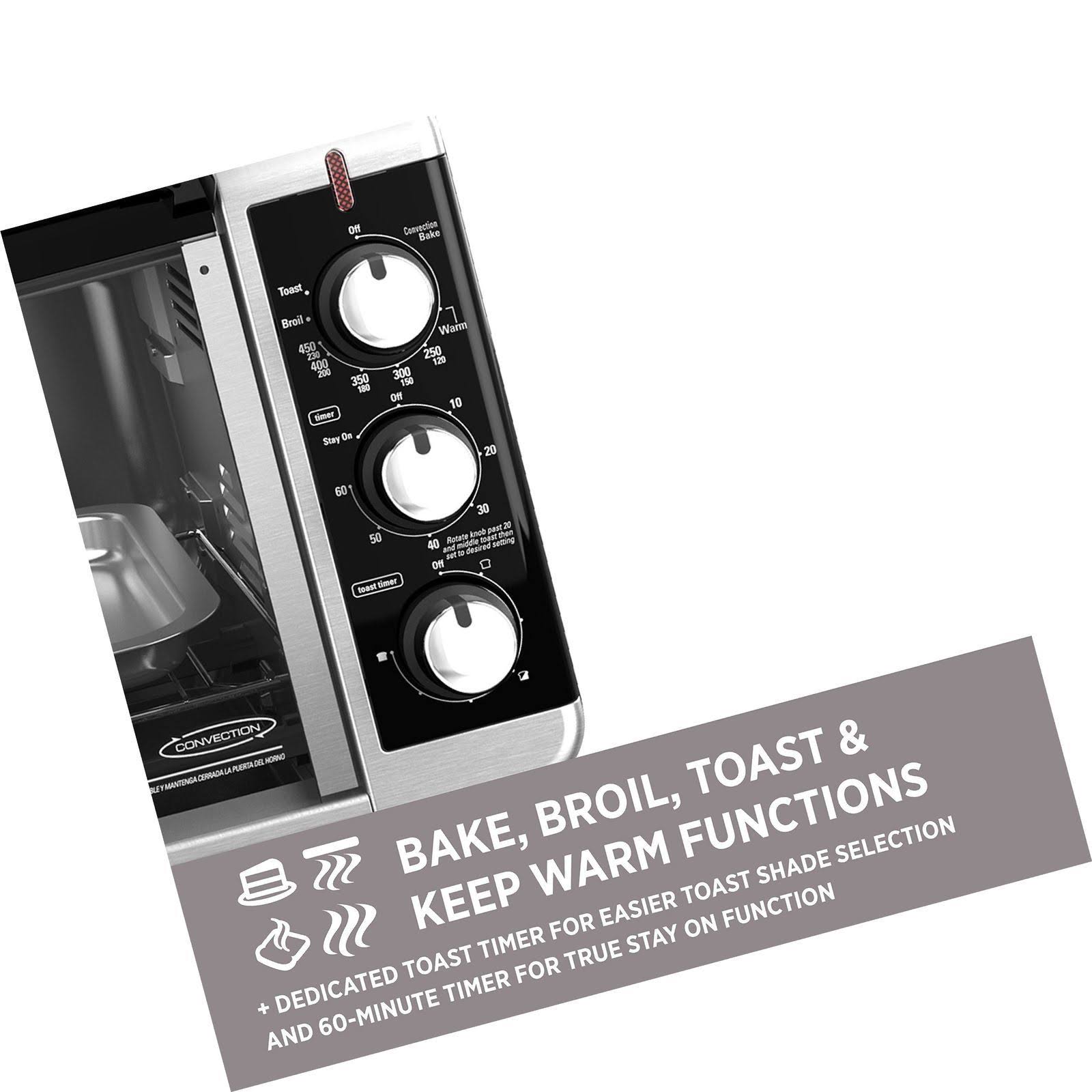 Black+decker TO3250XSB 8-Slice Extra Wide Convection Countertop Toaster Oven
