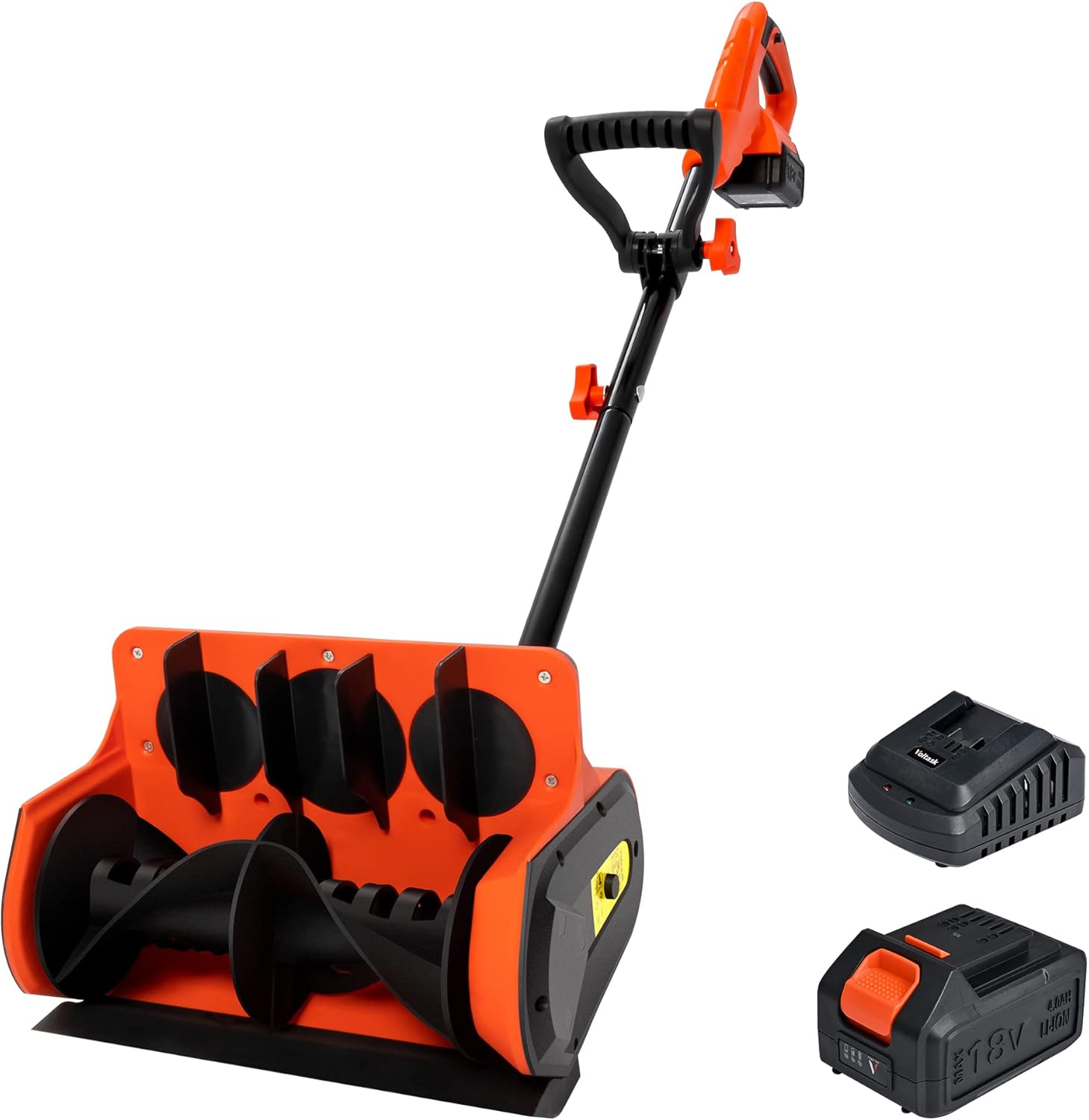 Voltask Cordless Snow Shovel, 18V（Same as 20v） | 11-Inch | 4.0 Ah Cordless Snow Blower, Battery Snow Blower with Adjustable Front Handle & Rotating Chute (4.0 Ah Battery & Quick Charger Included)