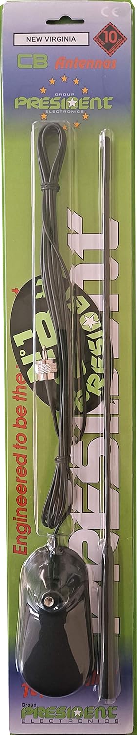 President Electronics New Virginia (Formerly Called New York UP) Magnetic Mount CB Radio Antenna Pack of 2