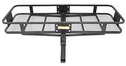 MaxxHaul 70103 500 lb. Capacity Steel Hitch Mount Folding Cargo Carrier Mesh Basket Fits 2 inch Hitch Receiver 60 x 21 x 6.5 in For Car SUV Pickup Truck Van Camping Traveling