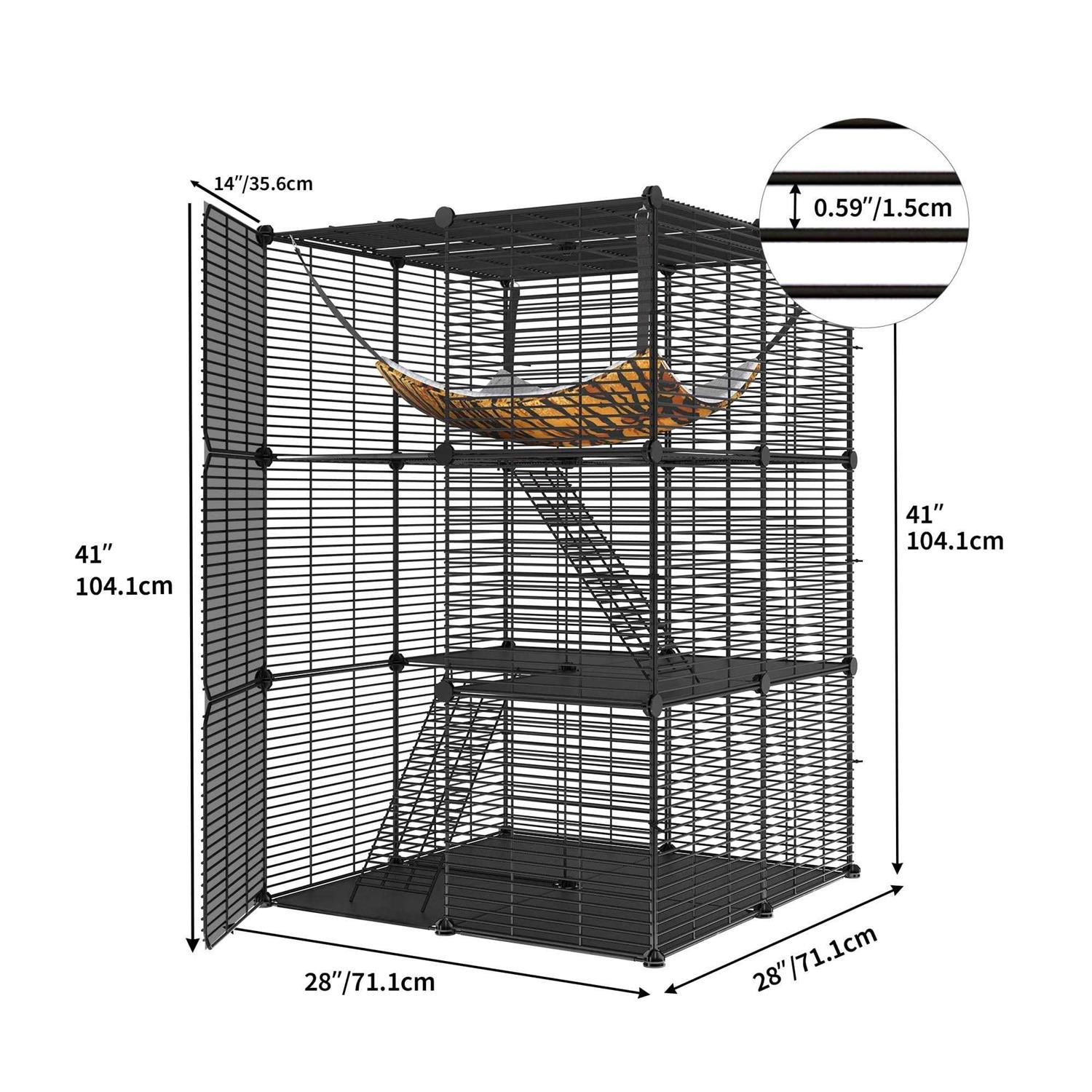 Dextrus Cat Cage Cat Enclosures Cat Kennel with Extra Large Hammock for 1-2 Cats - Pet Supplies online store