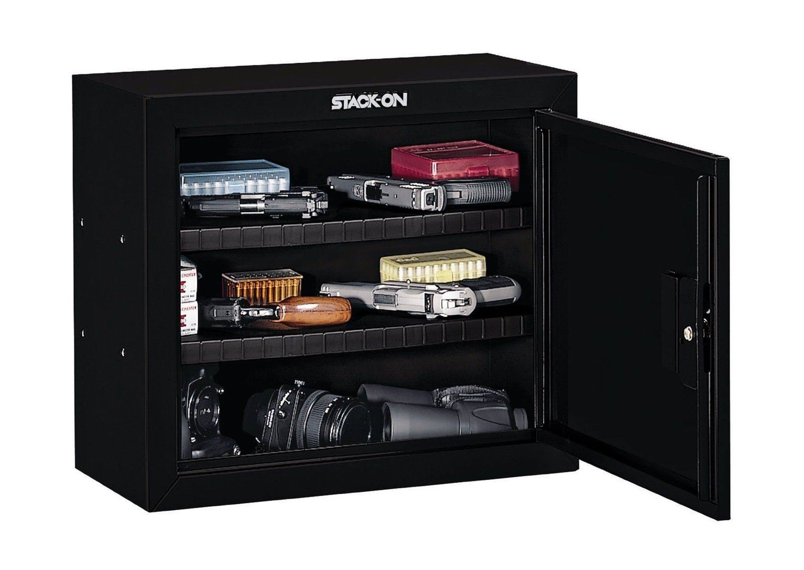 Stack-On Pistol / Ammo Security Cabinet, Black