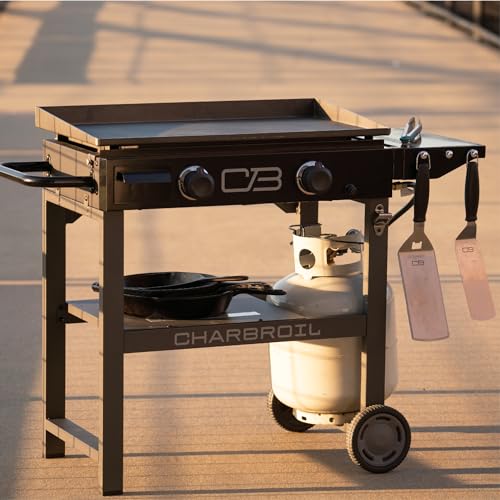 Charbroil® 28" Performance Series™ Propane Gas Griddle with Cart 2 Burner Flat Top Grill, Black 463459924