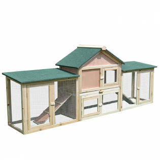 Pawhut 83? Wooden Two Story Outdoor Deluxe XL Rabbit Bunny House Hutch Pet Cage