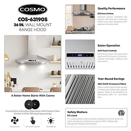 Cosmo Gas Range with 5 Burner Cooktop