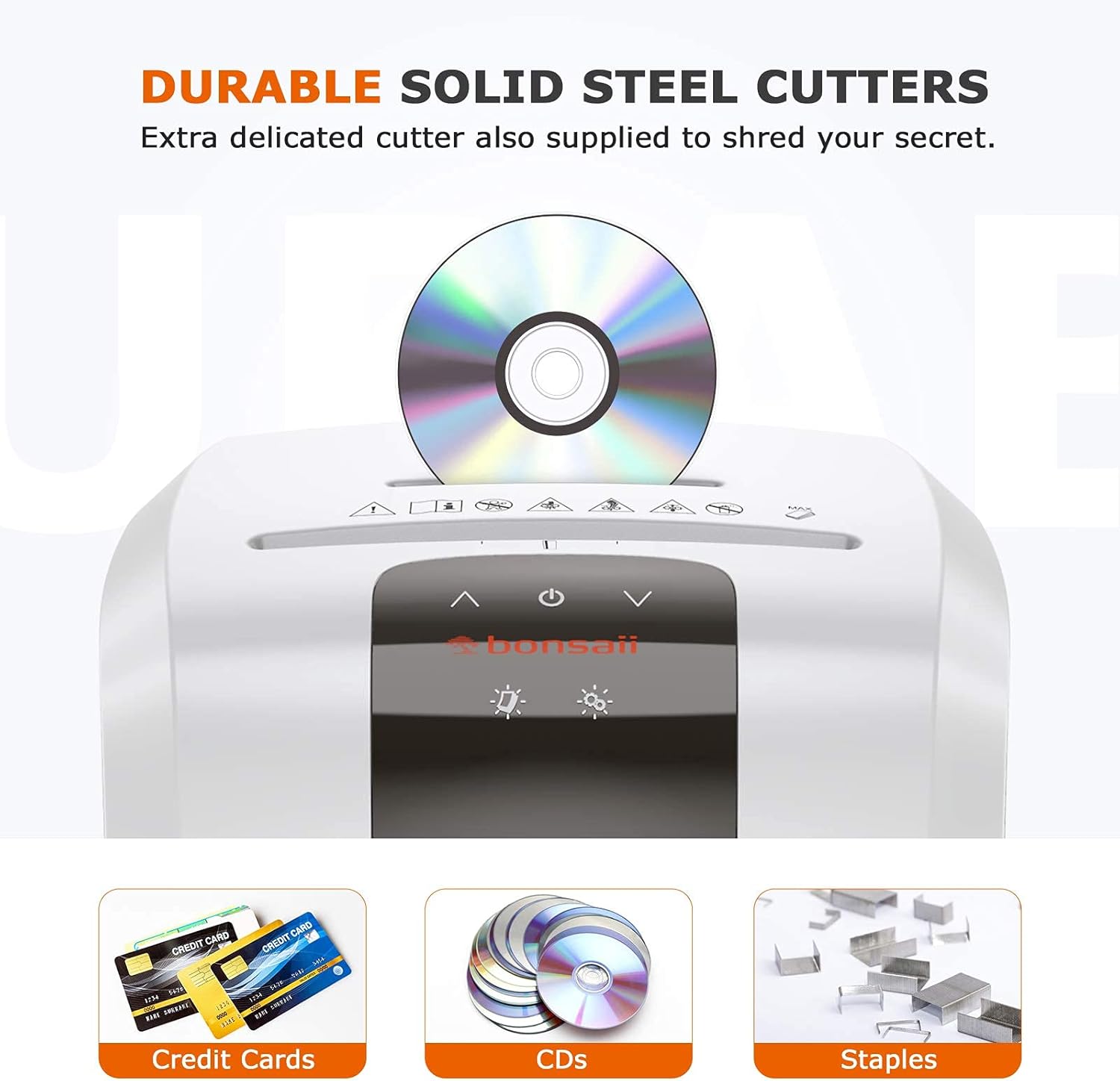 Bonsaii 60-Mintues Super Micro-Cut Paper Shredder, P-5 High Security Heavy Duty Shredder for Office, CD/Credit Cards Ultra Quiet Shredder for Home Office Use, 6-Sheet Capacity/Touch Operation(4S16)