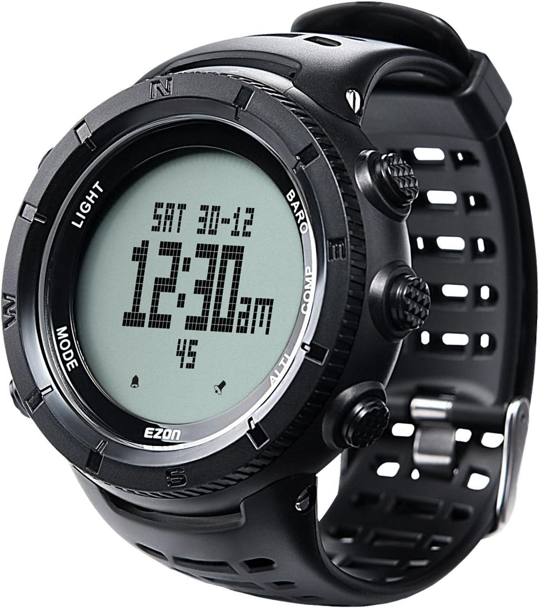 EZON Digital Watch Altimeter Barometer Compass Climbing Trekking Camping Sport Waterproof Military Watch Outdoor Hiking Watch H001H13