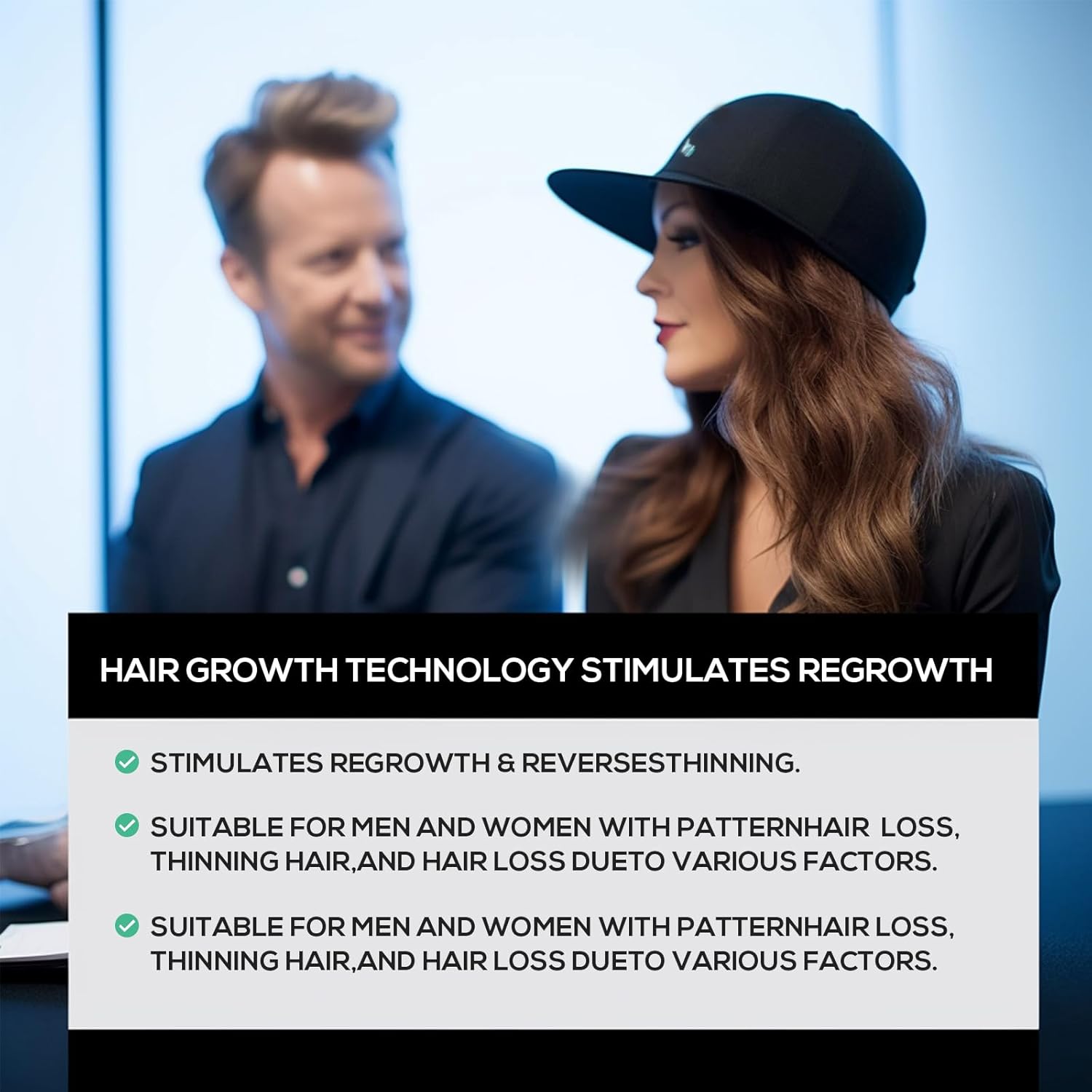 Laser Hair Growth Cap, Laser Therapy Cap for Hair Regrowth, Hair Regrowth Treatments Laser Cap, Red Light Therapy Cap Laser Hair Growth System Hair Loss Treatments for Men & Women Laser Therapy Cap