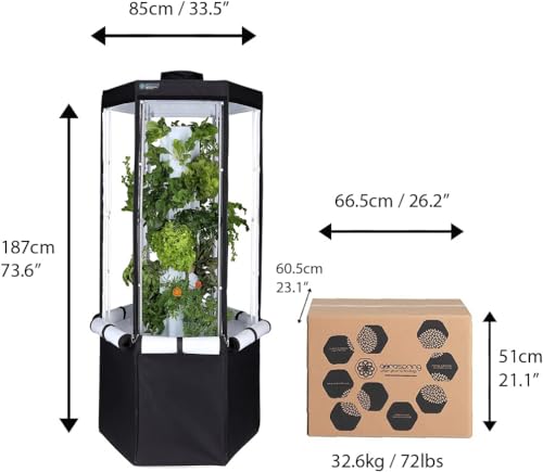 Indoor Hydroponic Growing System 2.0 – Grow 27 Lettuce, Vegetable, Herb & Fruiting Plants | includes Grow Tent, 150W LED Grow Lights, Fan & Wheels for Indoor Gardening