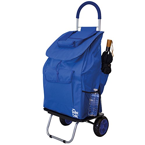 dbest products Stair Climber Trolley Dolly Folding Grocery Cart 3 Wheels Heavy Duty & Bigger Trolley Dolly, Blue Shopping Grocery Foldable Cart