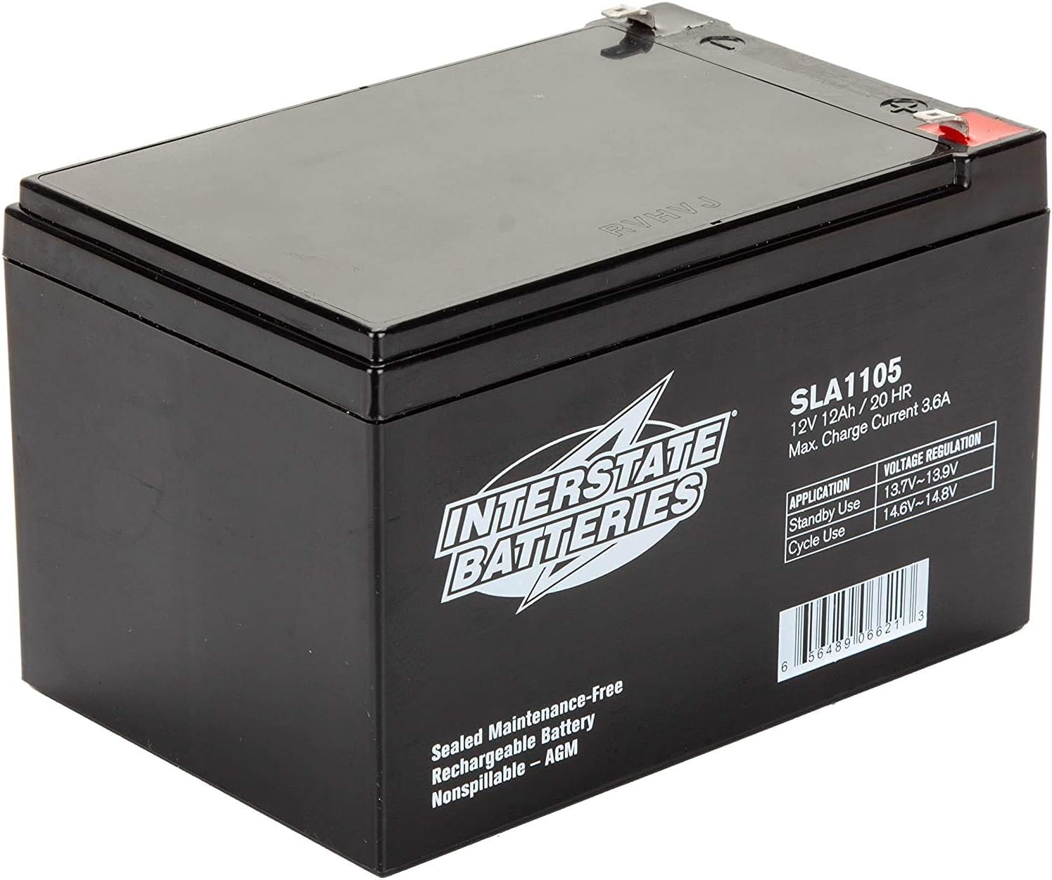 Interstate Batteries 12V 12Ah Battery (SLA1104) Sealed Lead Acid Rechargeable SLA AGM (F2 Terminal) Electric Fences, Generators, Medical Devices Pack of 2