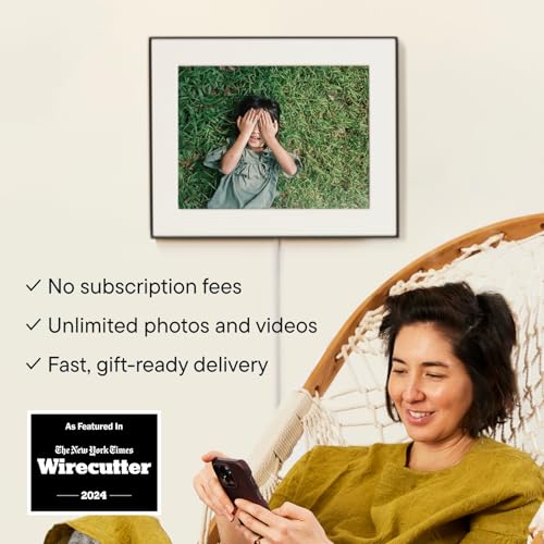 Aura Digital Picture Frame - 10.1" HD Mat Display | Wirecutter's Best Digital Frame for Gifting - Send Photos Directly from Your Phone from Anywhere | Quick & Easy Setup Over WiFi - Free App | Black