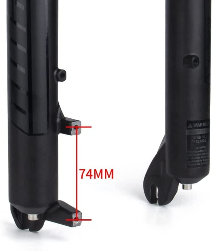 ZECHAO Snow Bike Fat Fork 1-1/8" Mountain Air Suspension Fork Double Shoulder 160mm Travel QR E-Bike Front Fork 26x4.0 Disc Brake Beach