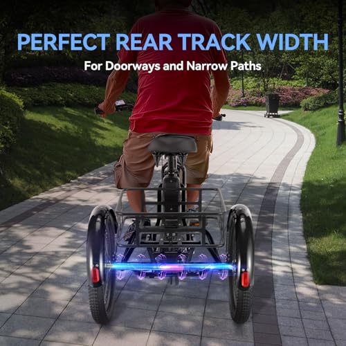 Vivi T01 20" x2.6 Fat Tire Electric Tricycle for Adults, 750W Peak 20'' Folding 3 Wheels Electric Bike, 95% Pre-Assembled, Speed Differential, 15.5MPH Eletric Trike with Bracket