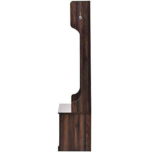 Hall Tree with Bench and Shoe Storage, Entryway Bench with Coat Rack and 6 Hooks，3 in 1 Design，Hall Shoe Storage,Storage Bench, Mud Room Storage Furniture for Entrance and Hallway,White