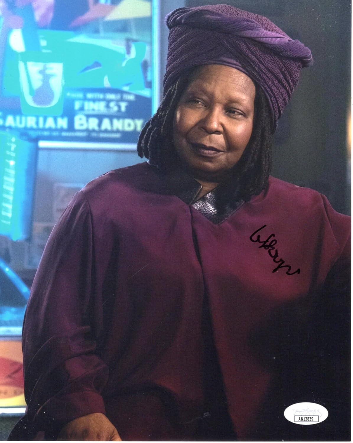 Whoopi Goldberg signed 8x10 Photo Star Picard Guinan Trek Autograph JSA Authentication