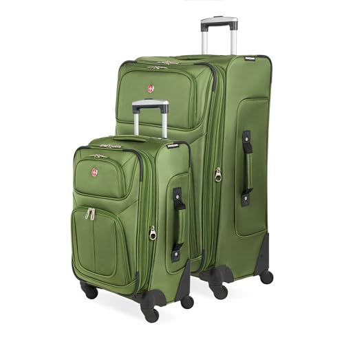 SwissGear Sion Softside Expandable Luggage, Black, Checked-Large 29-Inch