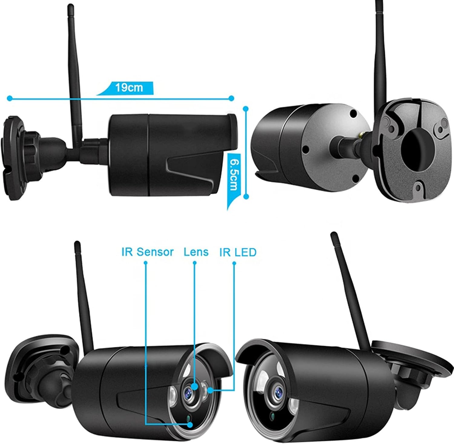 2MP Security Camera System Outdoor 8 Channel DVR Surveillance Kit Night Vision Cam,IP66 Weatherproof Home CCTV Cameras,Instant Email Alert with Images