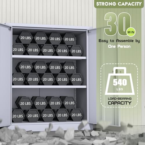 Incbruce 72” Metal Storage Cabinet, Garage Cabinets and Storage System with Doors and Shelves, Tall Lockable Tool Cabinet for Garage, Office, Home (Black)