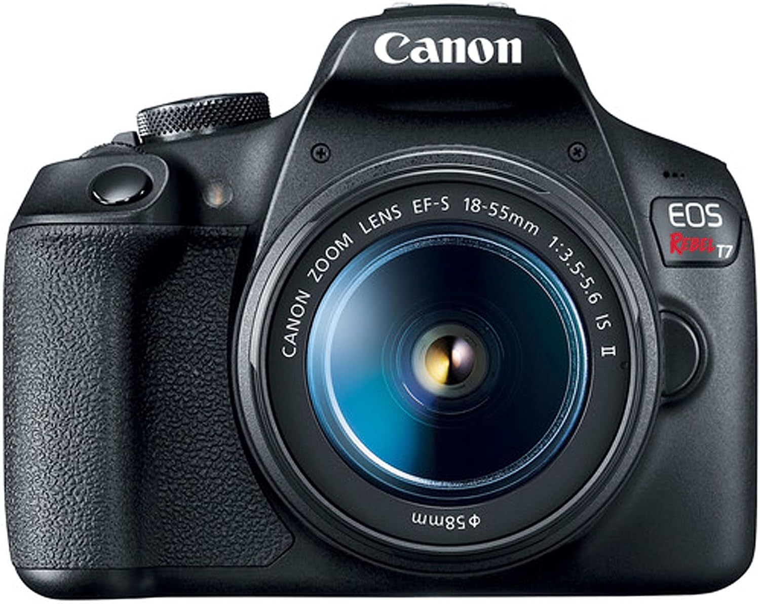 Canon EOS Rebel T7 DSLR Camera with Canon EF-S 18-55mm f/3.5-5.6 is II Lens + 64GB Memory Card + Case, Card Reader & More (Renewed)
