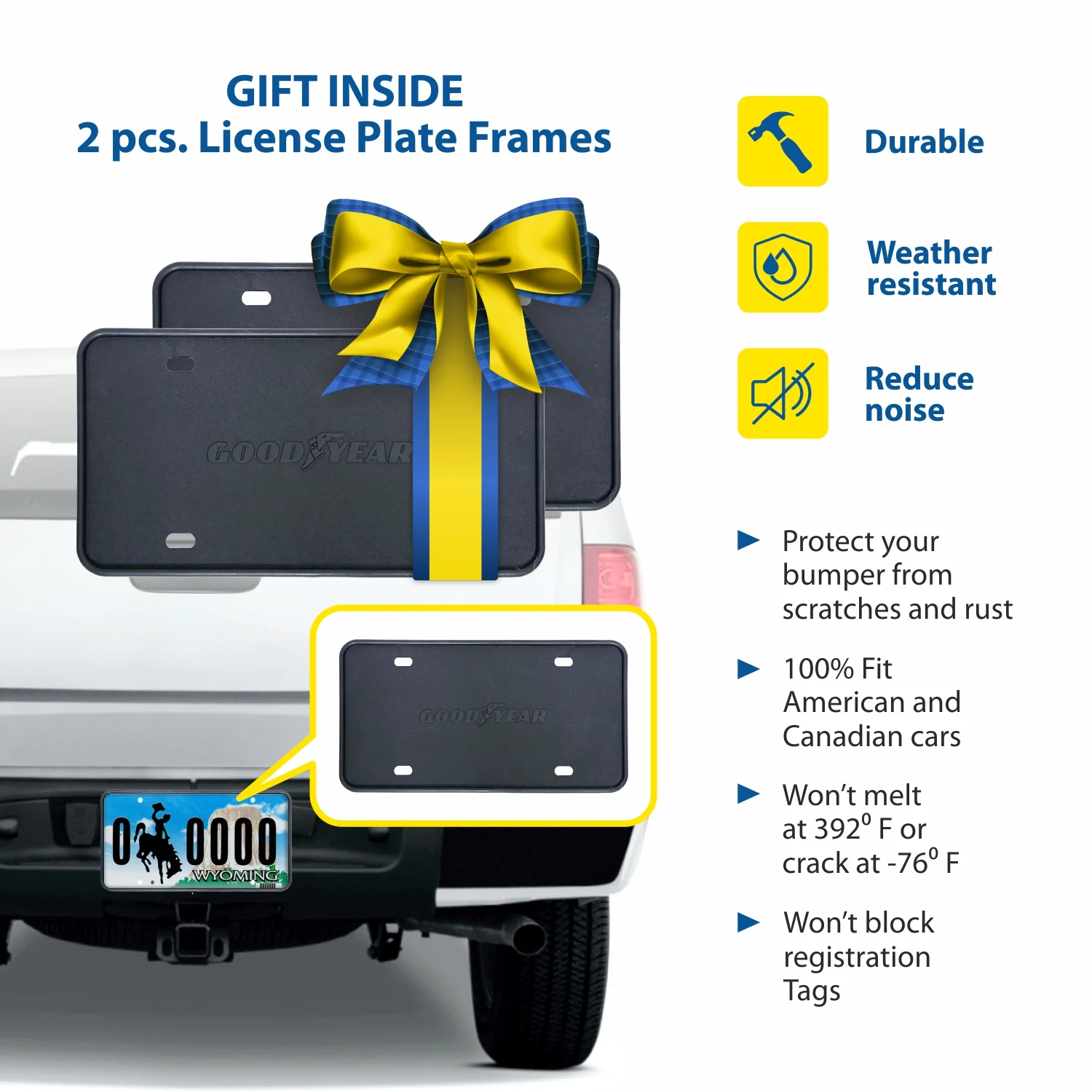 Goodyear Shatterproof Window Deflectors for Toyota RAV4 2019-2024, Tape-on Rain Guards, Window Visors, Vent Deflector Visor, Car Accessories, 6 pcs. - GY008719