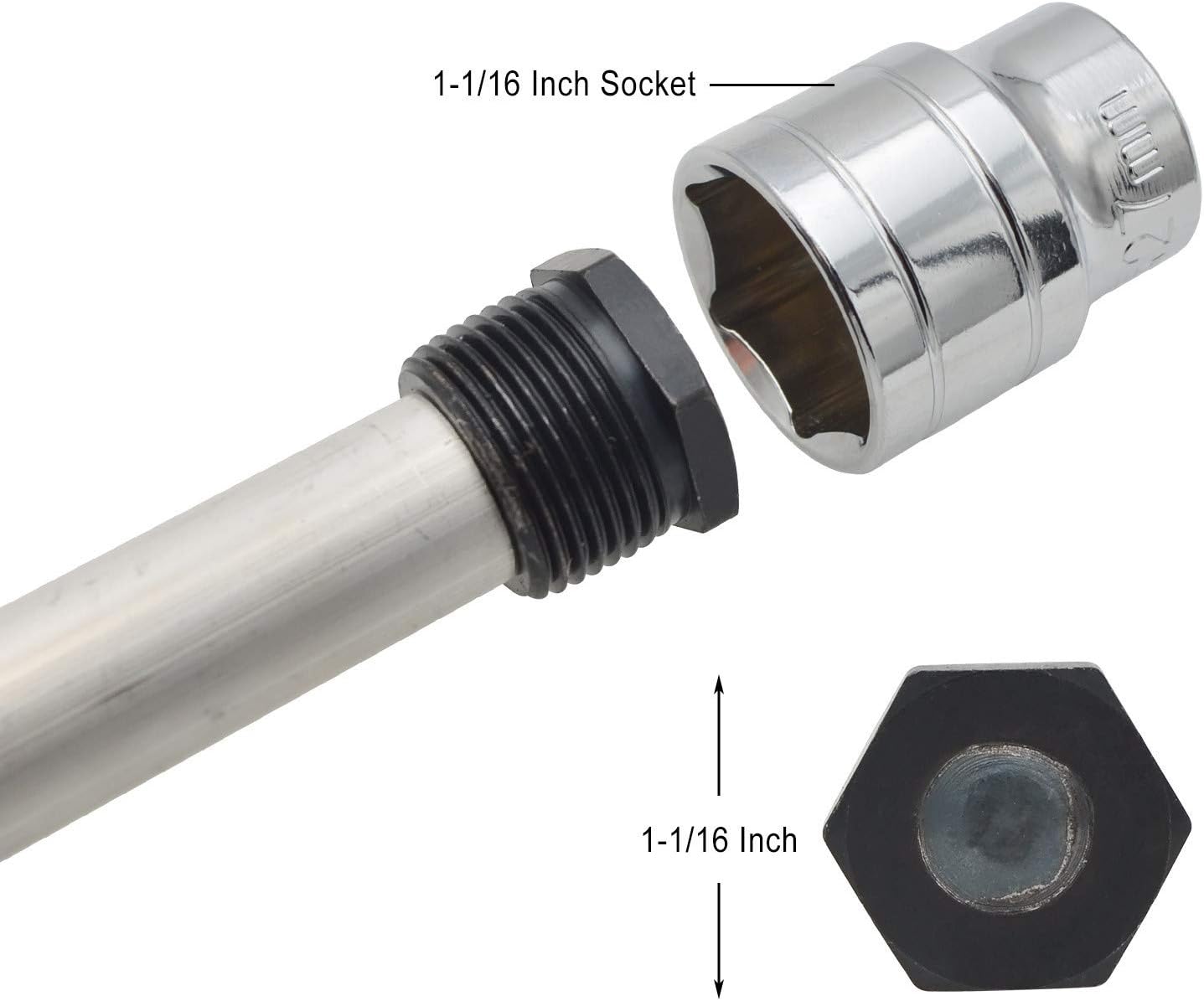VALFLUIDS Magnesium Anode Rod with PTFE Thread Seal Teflon Tape, for RV Water Heaters and Camper Water Heater (9.25L x 3/4 NPT - 2 Pack)
