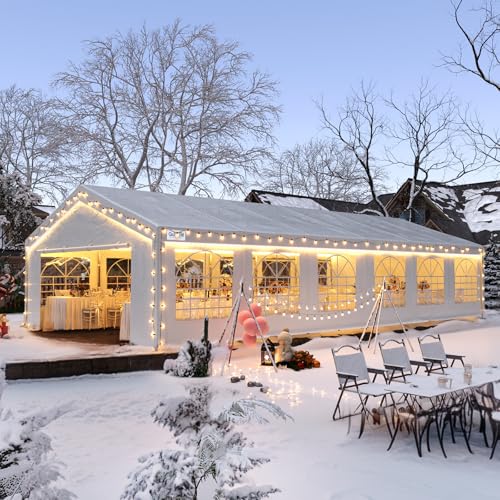 Quictent 20x20 Party Tent Heavy Duty Outdoor Canopy Tent Carport Wedding Event Shelter BBQ Wedding Tents for Parties with Storage Bags(Mesh)