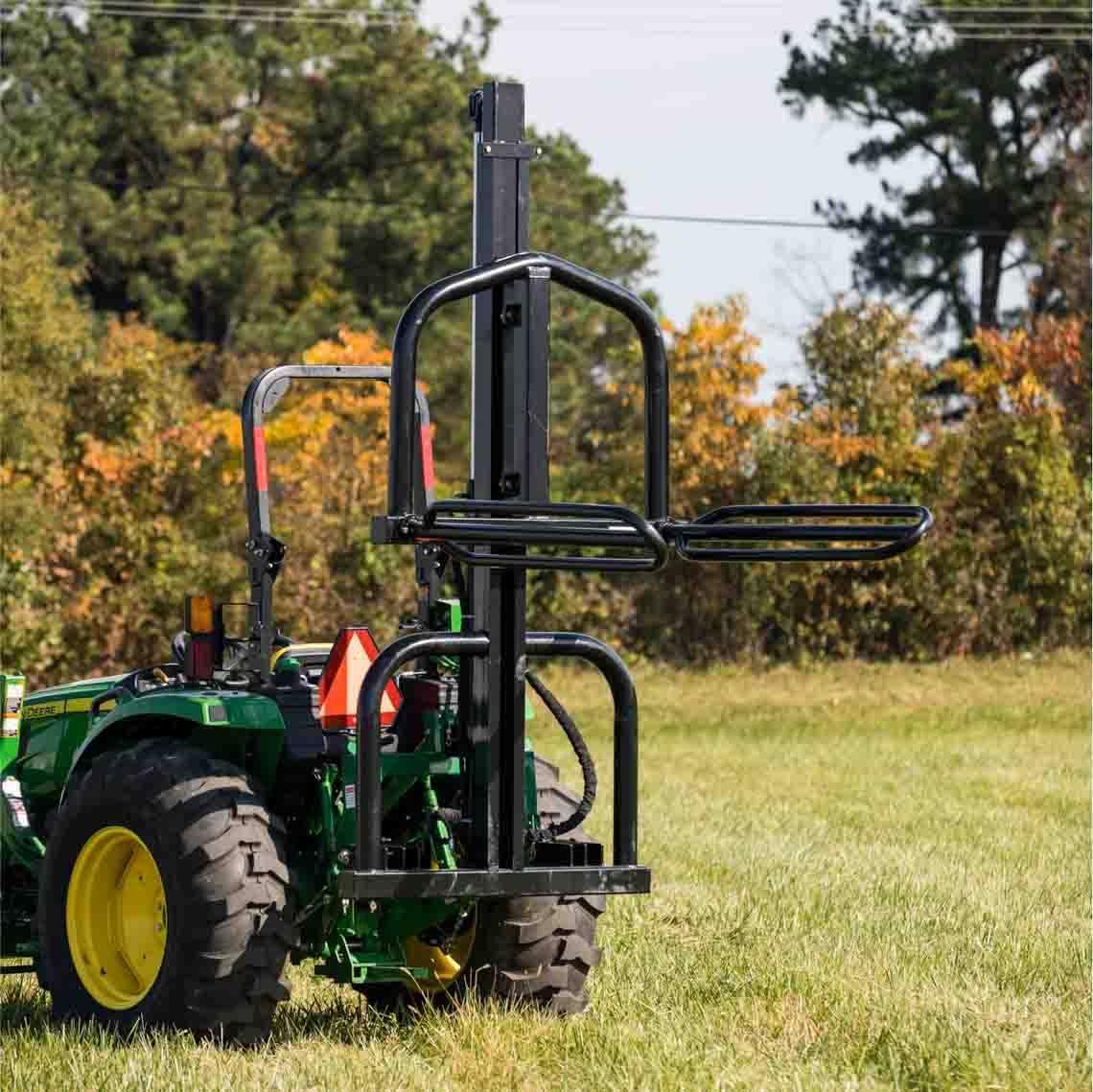 Titan Attachments 3 Point Hydraulic Hay Bale Lift Fits Category 1 and 2 Tractors