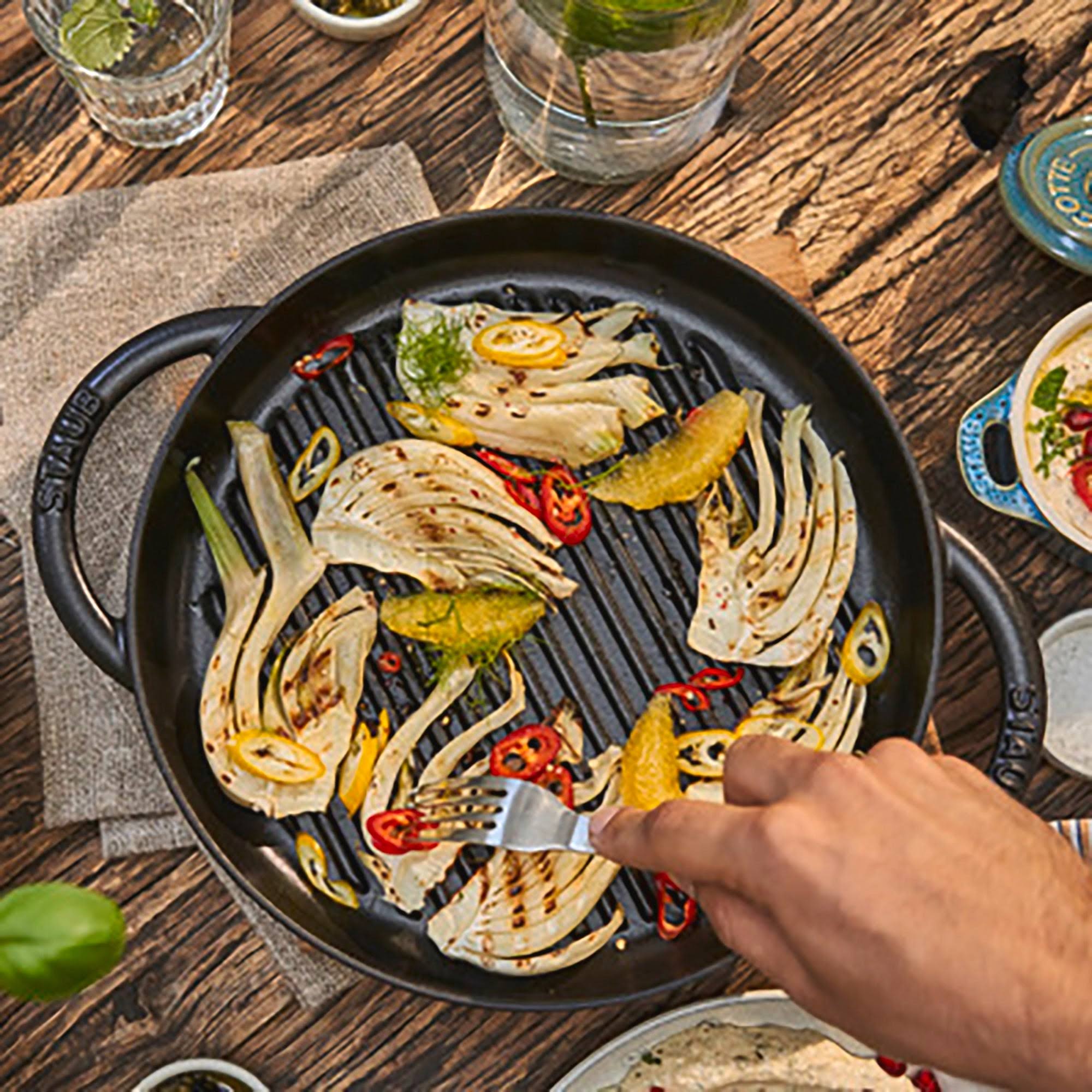 Staub 10x22 Cast Iron Pure Grill, Grenadine
