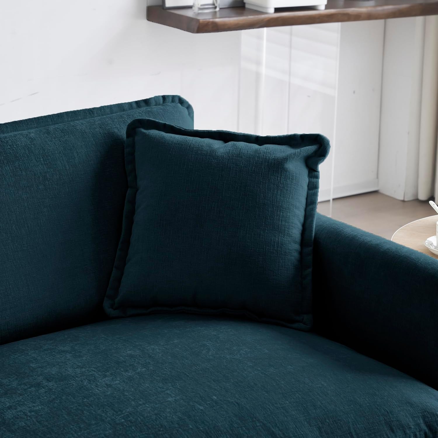Modern Chenille Upholstered Oversized Chairs for Living Room, Minimalist Comfy Deep Seat Armchair with Removable Cushion Backrest, Singel Sofa Sofachair Furniture for Apartment,Office