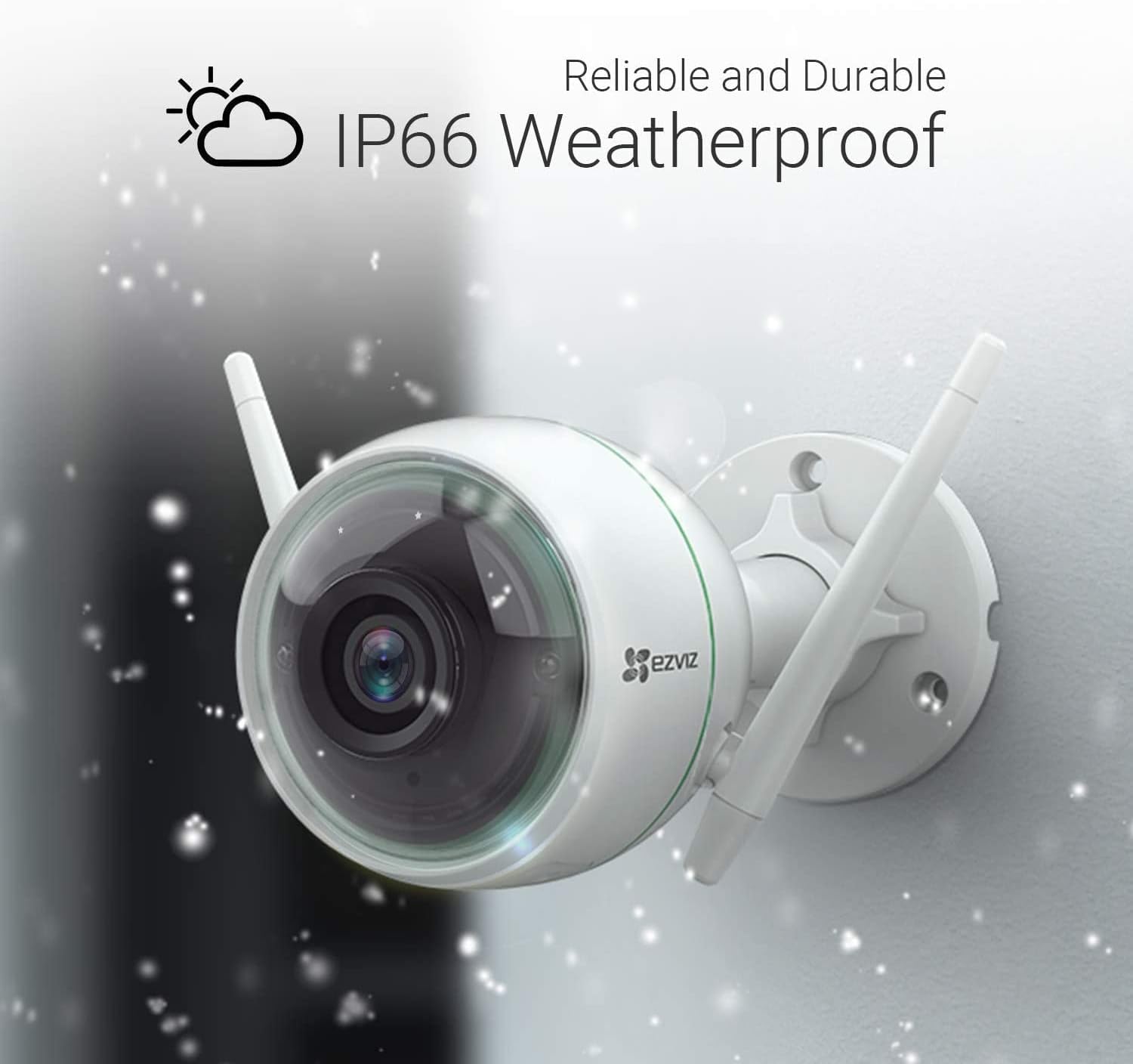EZVIZ Security Camera Outdoor 1080P WiFi, 100ft Night Vision, Weatherproof, Smart Motion Detection Zone, 2.4GHz WiFi Only(C3WN, 3 Packs)
