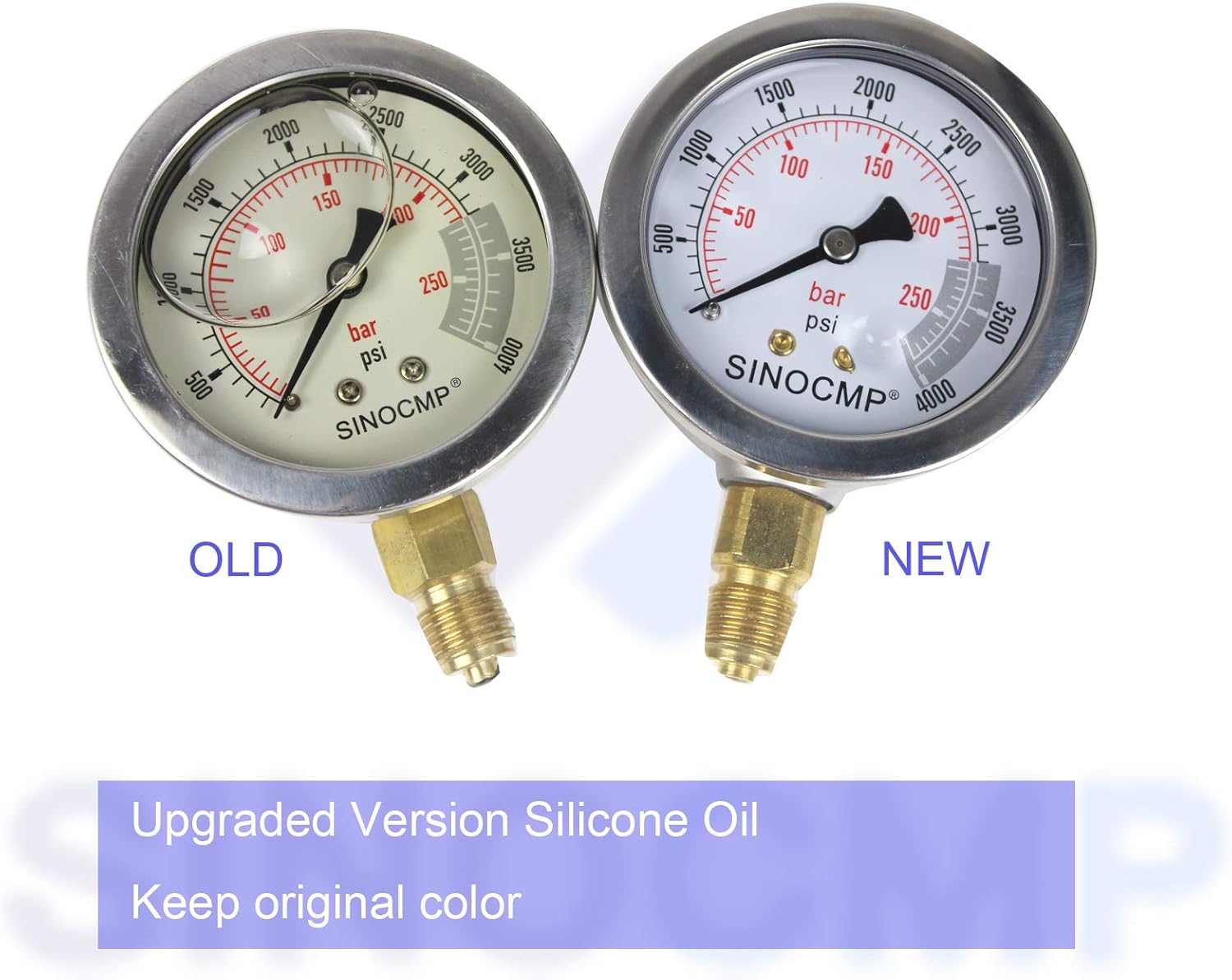 Upgraded Version Hydraulic Pressure Gauge Kit - SINOCMP Excavator Hydraulic Kit Stainless Steel Pressure Gauge Test Gauge Kit for Excavators, 2 Years Warranty