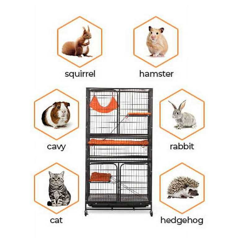 Coziwow 4-Tier Wire Cat Cage Pet Enclosure with Removable Wheels - Pet Supplies online store