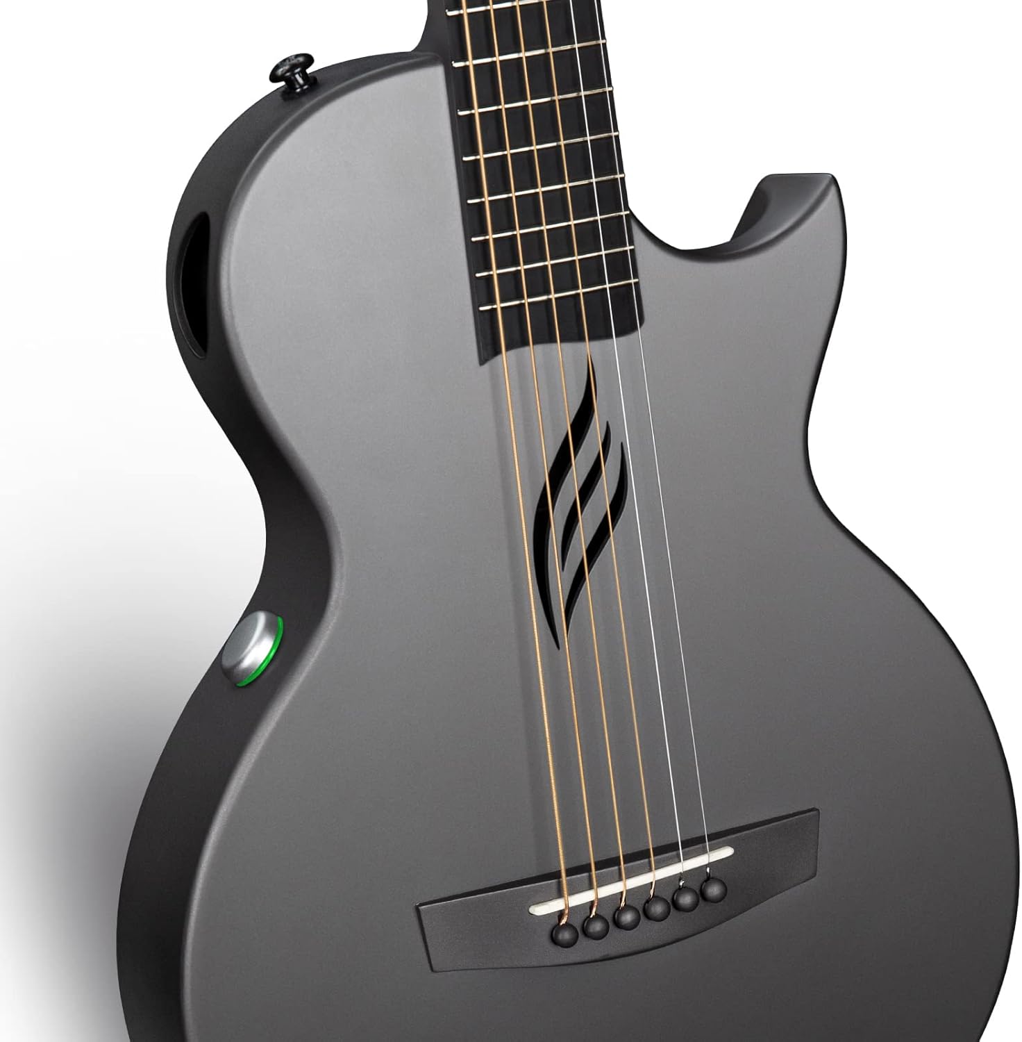Enya NOVA Go SP1 Carbon Fiber Acoustic Electric Guitar with Smart AcousticPlus 35 Inch Travel Acustica Guitarra Starter Bundle Kit(Black) & Enya Smart Automatic Guitar Tuner & Wireless Guitar System