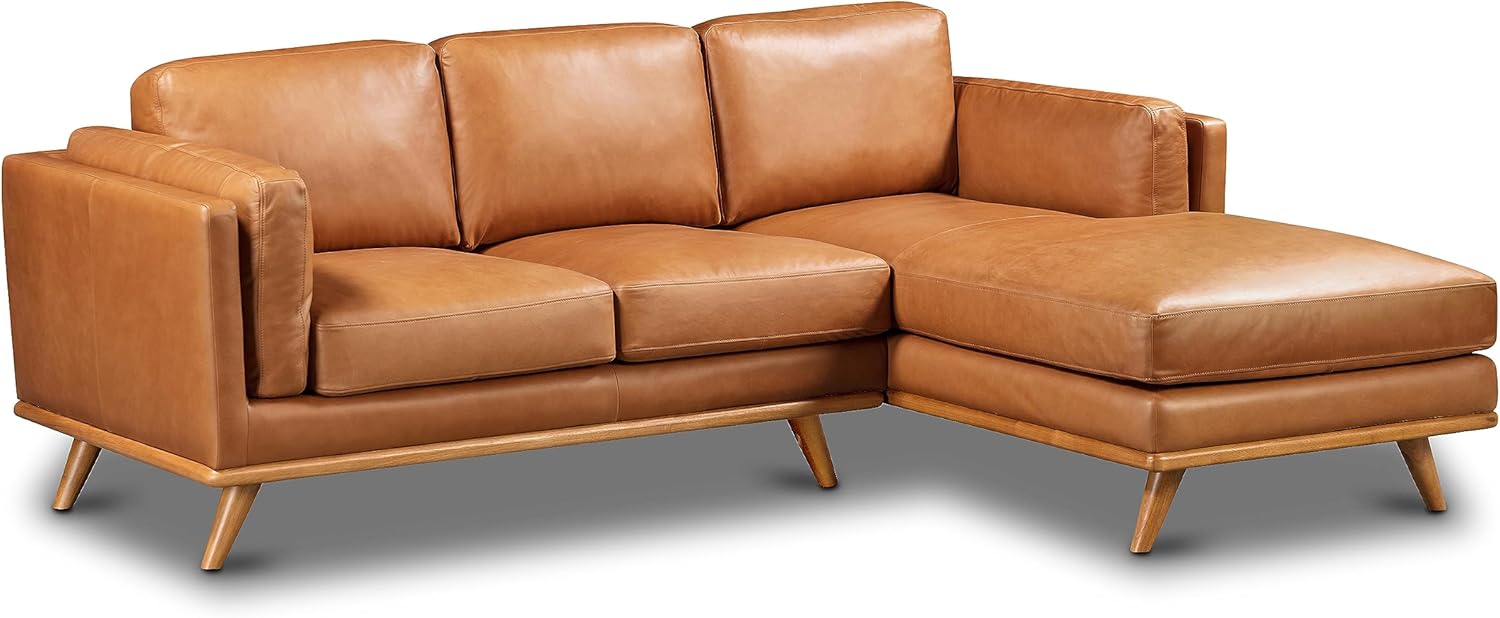 POLY & BARK Cadiz Right-Facing Sofa Sectional, 90 inches, Saddle Tan