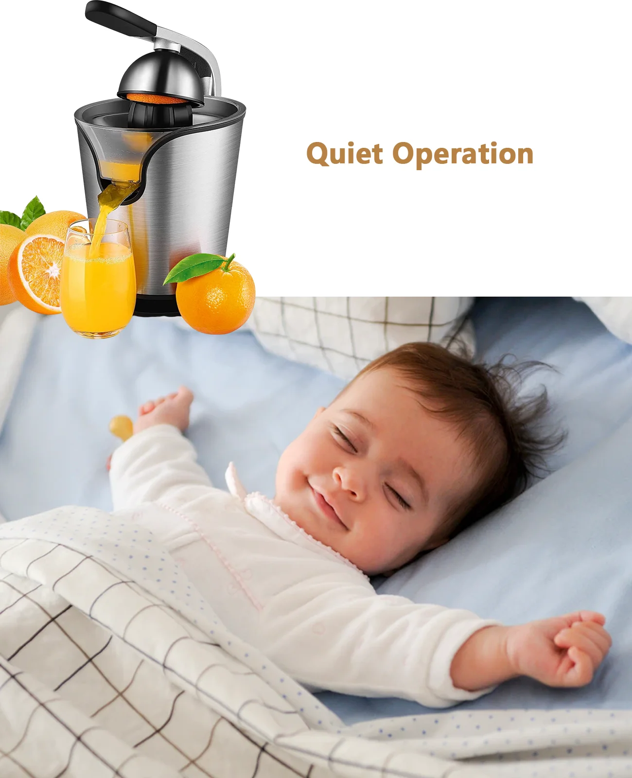 Press Type Electric Citrus Juicer - Citrus Squeezer for Oranges Lemons