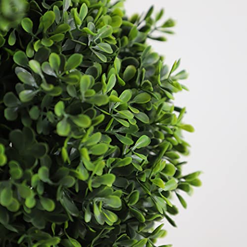 momoplant Artificial Boxwood Plant Topiary Tree 35inch Fake Feaux Spiral Plants Green Outdoor Indoor Home Office Porch, Set of 2 (3ft)