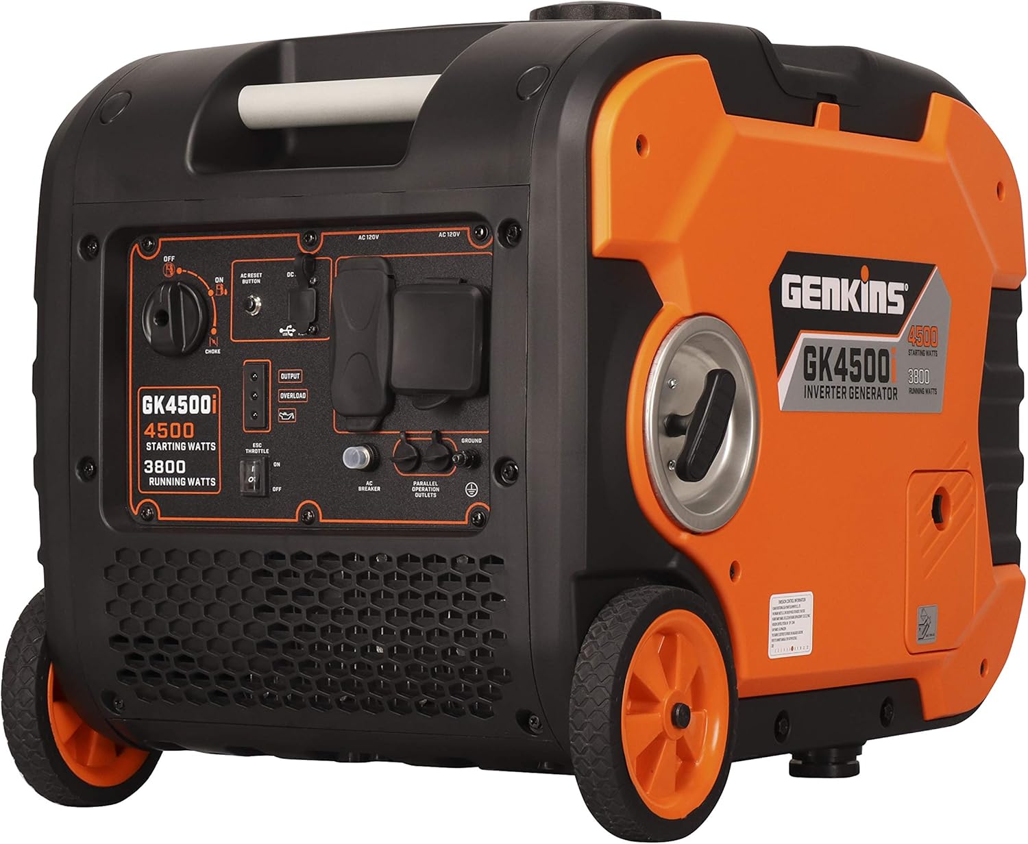 GENKINS 4500 Watt Portable Inverter Generator Gas Powered Ultra Quiet RV Ready Camper Friendly