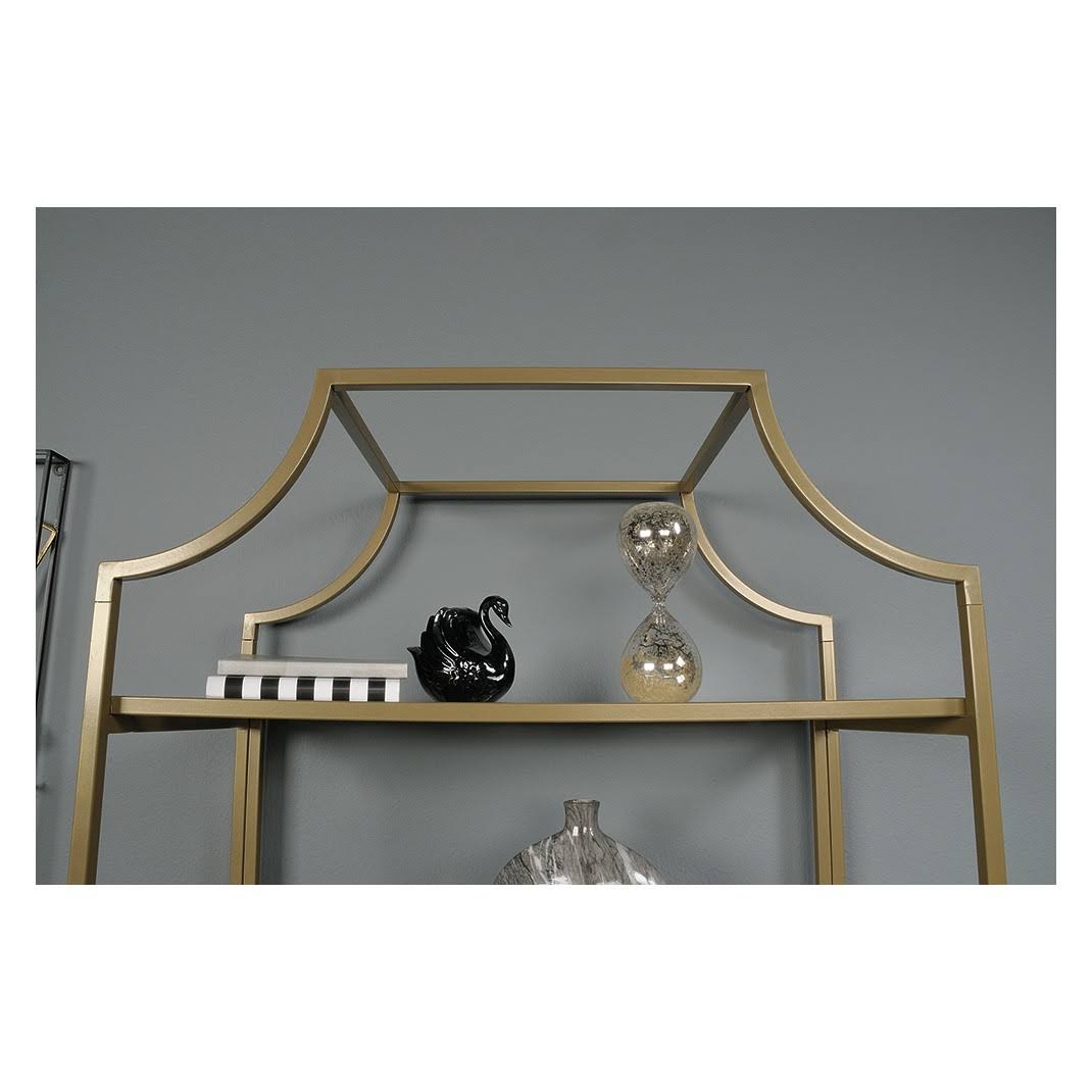 Sauder International Lux 5 Shelf Bookcase, Satin Gold