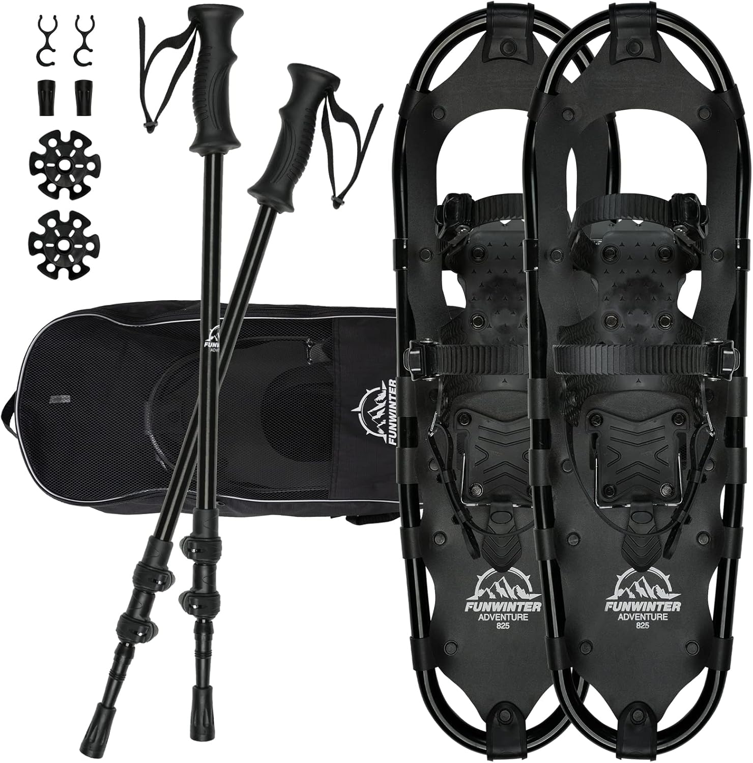 Tuxedo Sailor 21/25/30 Snowshoes Light Weight with Carrying Tote Bag and Trekking Poles,Easy to Wear Aluminum Alloy Snowshoes for Women Men Youth