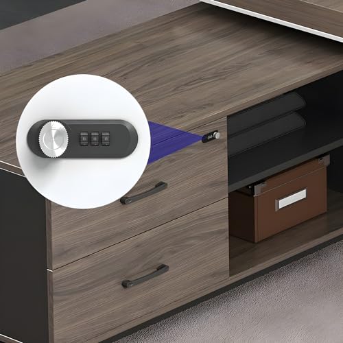 L-shape Office Desk with Locking Drawers and Cable Management, L Shape Executive Desk with File Cabinet Storage, Modern Wooden Computer Desk 79" L x 31.5" W x 29.5" H - Left Hand Return