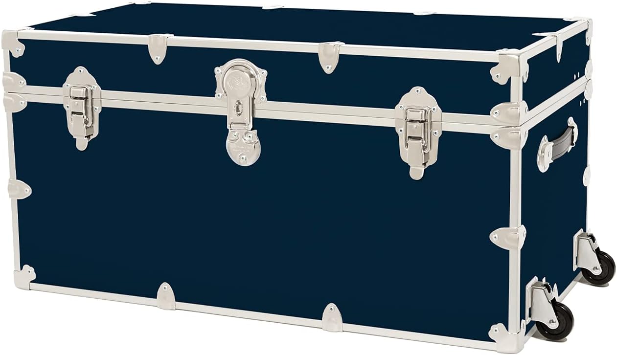 Rhino Trunk & Case Dorm Armor Trunk with Removable Wheels, College, Home & Office Storage 35x17x17 (Royal Blue)