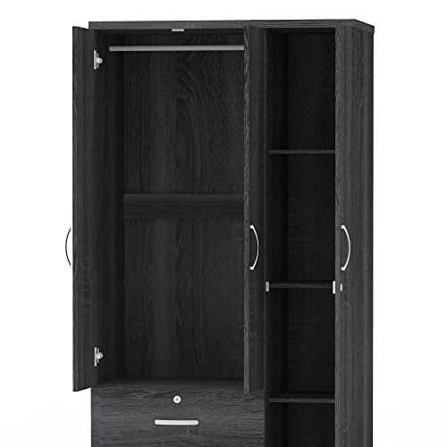 Better Home Products Symphony Wardrobe Armoire Closet with Two Drawers in Maple