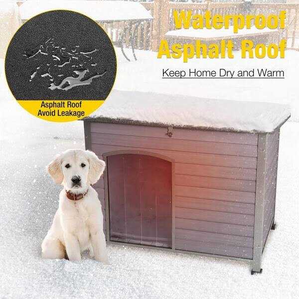 aivituvin Insulated Outdoor Dog House with Liner Inside Waterproof Roof - Pet Supplies online store
