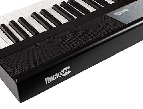 RockJam 88 Key Digital Piano Keyboard Piano with Full Size Semi-Weighted Keys, Power Supply, Sheet Music Stand, Piano Note Stickers & Simply Piano Lessons
