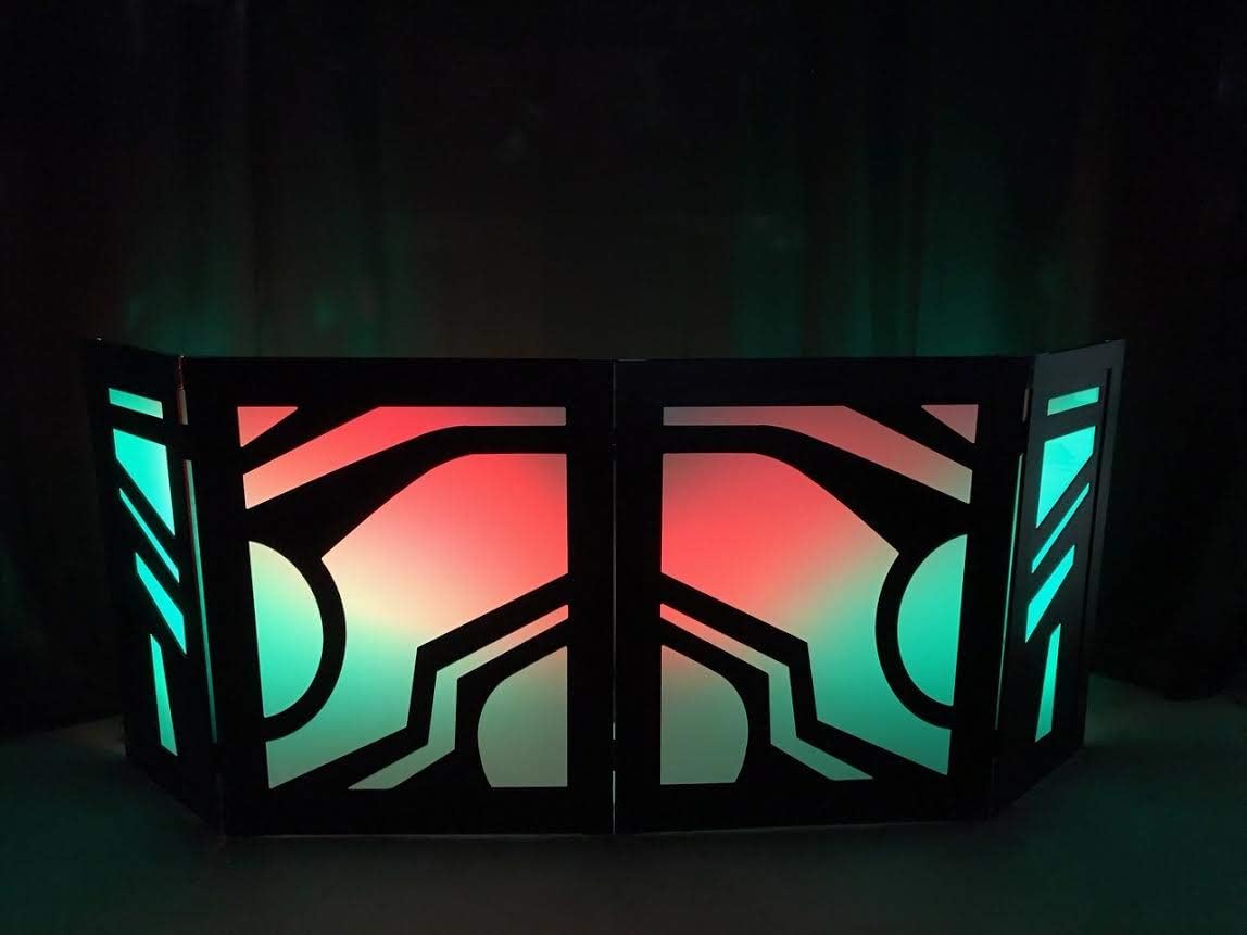 Omni DJ Facade/DJ Booth 4 Panels (2 Lg, 2 Sm) Black Frame with Fabric